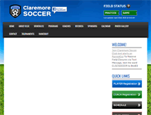 Tablet Screenshot of claremoresoccerclub.com